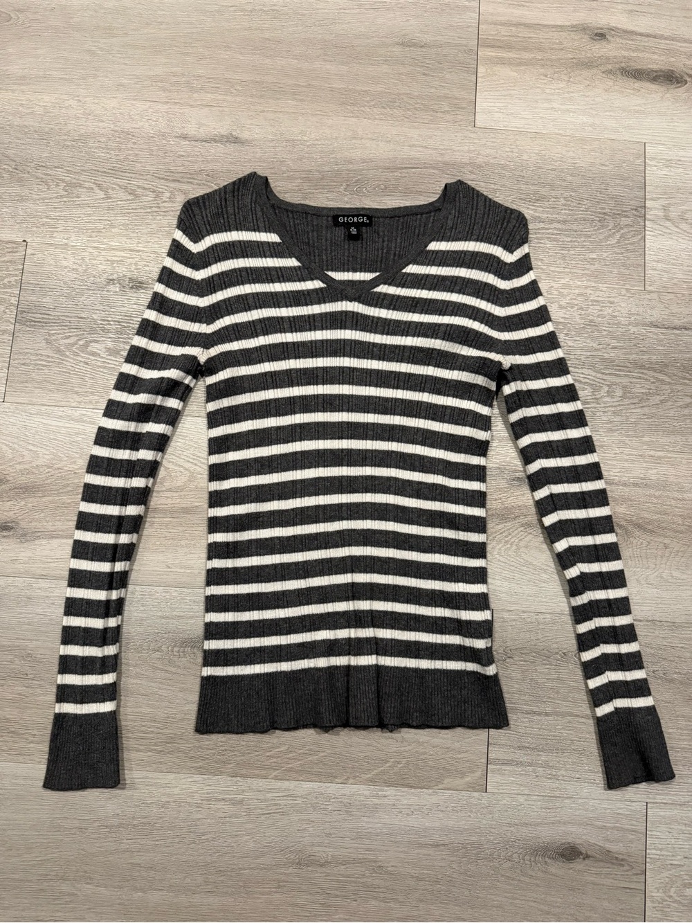 George Ribbed V-Neck Sweater - Picture 1 of 2